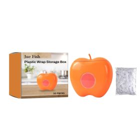 JUE FISH Plastic Wrap Dispenser Box with 50 Wraps, Orange