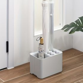 Holds 10 Umbrellas Space-Saving Modern Umbrella Rack with Drip Tray - Sleek White Plastic, , Ideal for Home & Office Entryway Corner Storage