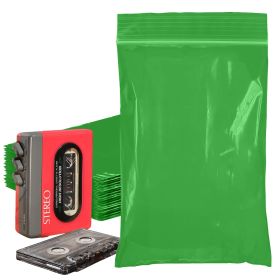 Small Zippered Storage Bags (4x6 Inch, 2 Mil Thickness, Green)