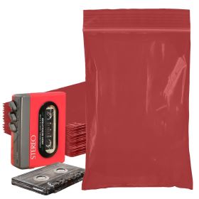 Small Zippered Storage Bags (4x6 Inch, 2 Mil Thickness, Red)