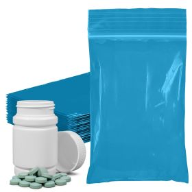 Storage Bags with Zipper, 3x5 Inch Reflex Blue Plastic Zip Bags (2 Mil Thickness)