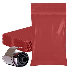Storage Bags with Zipper, 2x3 Inch Red Plastic Zip Bags (2 Mil Thickness)