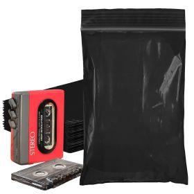 Small Zippered Storage Bags (4x6 Inch, 2 Mil Thickness, Black Opaque)